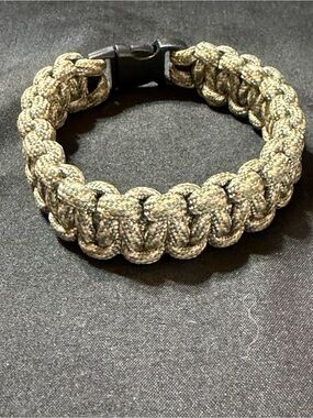 Source Unknown Tan and Black Paracord Bracelet